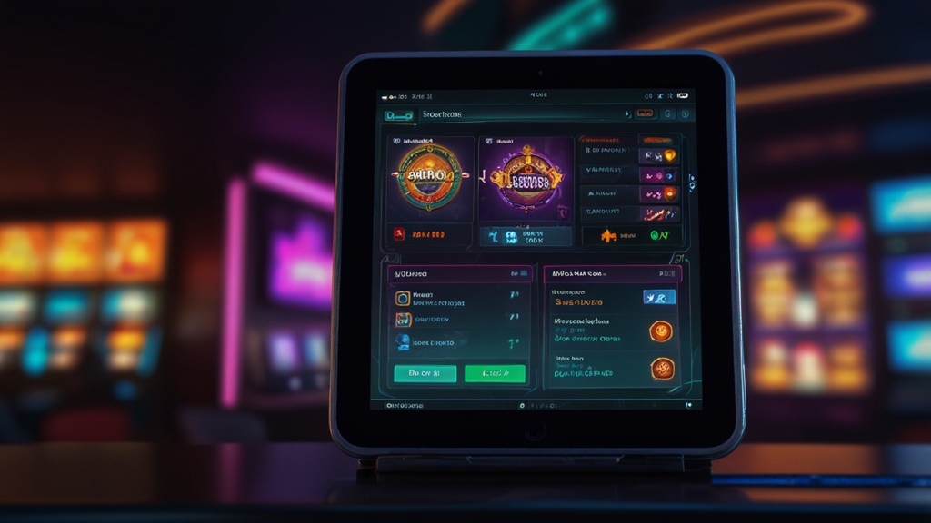 Casino cashier screen showing deposit and withdrawal payment methods in a dark neon setting.